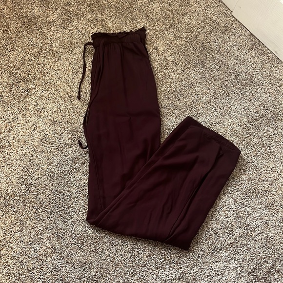 Burgundy Flowy Pants - Picture 1 of 3